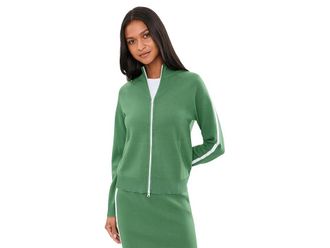 Sanctuary Places To Be Knit Track Jacket Womens Sweater Green Juice : LG (US 10-12), Polyester/Viscose
