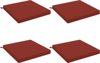 vidaXL Cojines De Asiento De 4 Piezas Soest 4 Uds. 100% Poli&eacute;ster Rojo Vidaxl