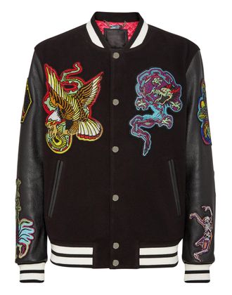 Philipp Plein College Bomber Leather sleeves Tattoo Patches