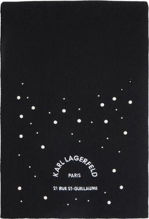 Karl Lagerfeld Accessoires, Dames, Zwart, ONE Size, Wol, K/Rsg Pearls Knit Sjaal