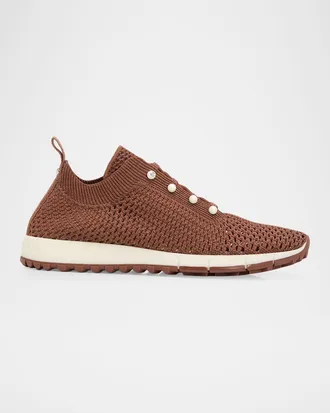 Jimmy Choo London Veles Crochet-Knit Low-Top Trainers