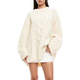 Lioness Gigi Oversize Cable Stitch Sweater in Ivory at Nordstrom Rack, Size Small
