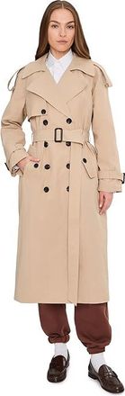 Avec Les Filles Relaxed Db Maxi Trench Womens Coat Wheat : XS, Cotton/Nylon