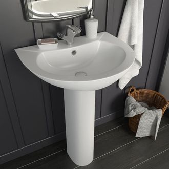vidaXL Lavabo De Pie De Cer&aacute;mica Blanco 520x440x190 Mm Vidaxl