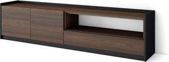 Skraut Home Skraut Home - Mueble Tv, Televisi&oacute;n, 207x37x50cm, Para Tv Hasta 80, Roble Oscuro Y Negro