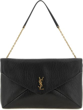 Saint Laurent Black Cassandre Large Shoulder Bag
