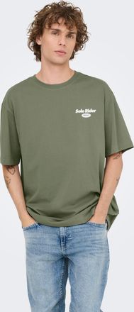 Only & Sons T-Shirt ONLY & SONS ONSNATHAN RLX SS TEE NOOS, Herren, Gr. XXL, agave gr&uuml;n print:slow sunday, Jersey, Obermaterial: 100% Baumwolle, bedruckt, relaxed 
