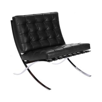 Knoll Knoll - Barcelona Sessel, Chrom / Leder schwarz Venezia