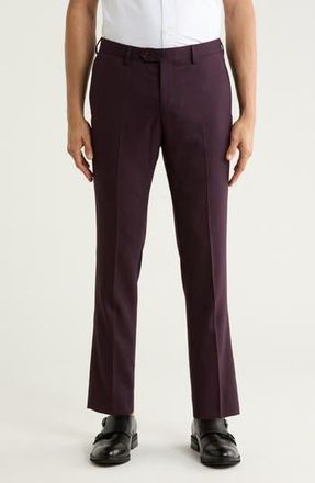 Original Penguin Wool Blend Slim Fit Flat Front Trousers in Burgundy at Nordstrom Rack, Size 36 X 32