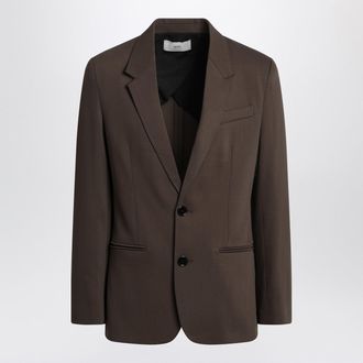Ami Single Breasted Olive Black Wool Jacket