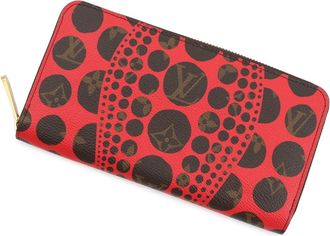 Louis Vuitton Pumpkin Dot (Yayoi Kusama) Red Color Pumpkin Dot (Yayoi Kusama) Long Wallet (Bi-Fold) (Pre-Owned)