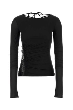 Blumarine Black Stretch Jersey Top