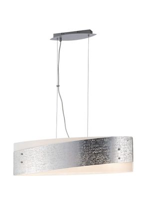 Luce-Ambiente-Design Paris Suspension in Glass with Silver Leaf Decoration 75 Cm