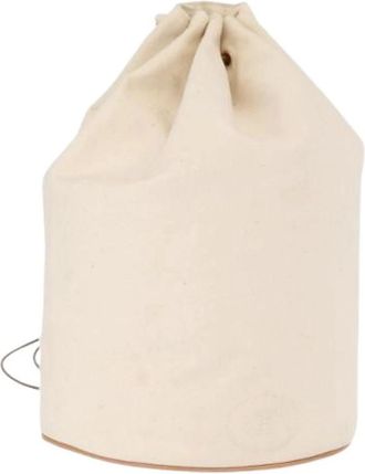 Herm&egrave;s Pre-owned Bucket Bags, female, White, Size: ONE SIZE Pre-owned Vintage Canvas Shoulder Bag