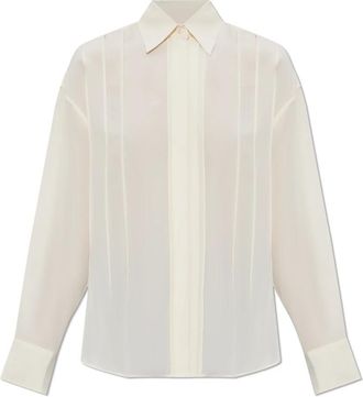 Victoria Beckham Zijden overhemd - Dames - Overhemden - Beige - XS - Overhemden