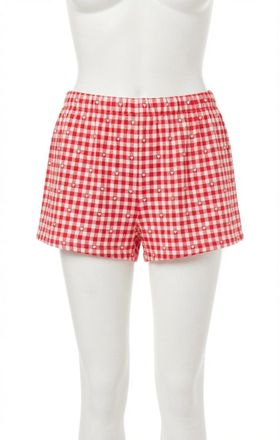 Z Supply Rosie Gingham Short In Kiss Me Red