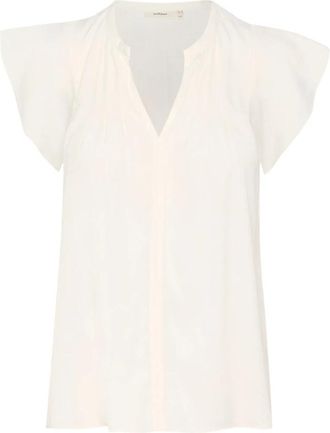 Inwear White Whisper Top met V-hals - Dames - Blouses - Wit - XS - Polyester - Overhemden