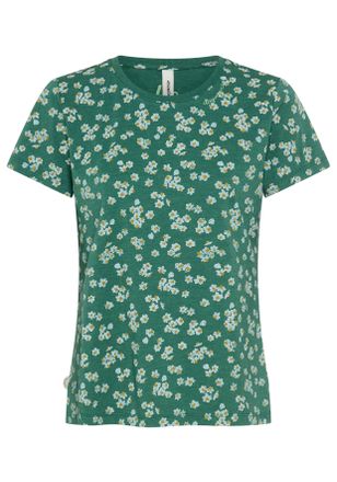 Ragwear Kurzarmshirt RAGWEAR MINTTA FLOWER O, Damen, Gr. XXL, gr&uuml;n, Jersey, Obermaterial: 50% Baumwolle, 50% Polyester, bedruckt, normal, Rundhals, Shirts Kur