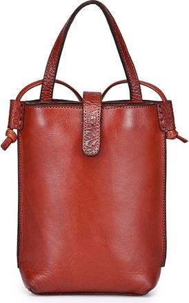 OLD TREND Wishbone Genuine Leather Structured Convertible Crossbody in Brown at Nordstrom