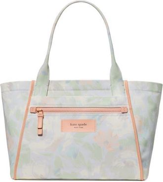 Kate Spade New York dash hidden garden print canvas tote in Multi Blue at Nordstrom