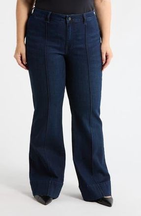 Seven 7 High Waist Pintuck Wide Leg Jeans in Cruella at Nordstrom Rack, Size 20W