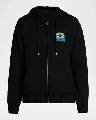 Casablanca Men & apos;s Palm Tree Cotton Full-Zip Hoodie