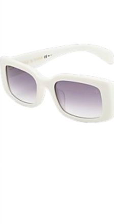 Rag & Bone Unisex Rnb 6002/s Rectangular Sunglasses In White/ Grey