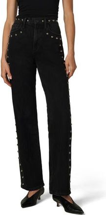 Joe's The Margot Embellished Studded High Waist Straight Leg Jeans in Chic Shadow at Nordstrom, Size 24