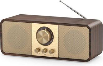 OEM Radio De Estilo Retro, Con Bluetooth Y Tarjeta Tf, Bater&iacute;a De 3000 Mah, 2 Woofers De 8 Vatios, Entrada Aux/usb, Dormitorio U Oficina