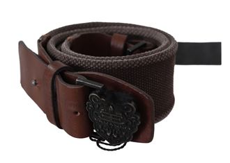 Ermanno Scervino Womens Dark Brown Leather Wide Buckle Waist Belt - One Size