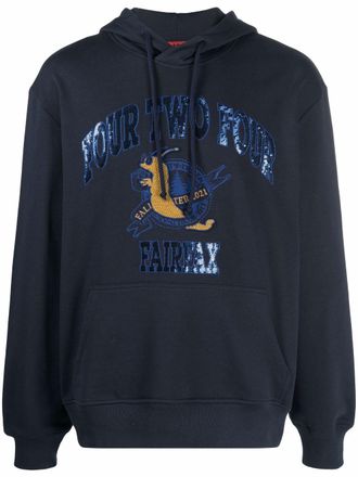424 Hoodie met patch - Blauw