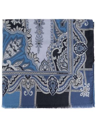 Etro Sjaal met paisley-print - Blauw