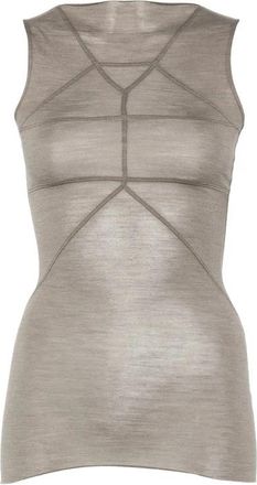 Rick Owens Tanktop - Dames - Tops zonder mouwen - Grijs - S - Wol - Tops