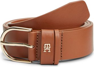 Tommy Hilfiger Lederg&uuml;rtel TOMMY HILFIGER ESSENTIAL EFFORTLESS 3,5 cm breit, Damen, Gr. 105, optic wei&szlig;, Rindsleder, G&uuml;rtel Lederg&uuml;rtel, Dameng&uuml;rtel, 3,5 cm breit, c