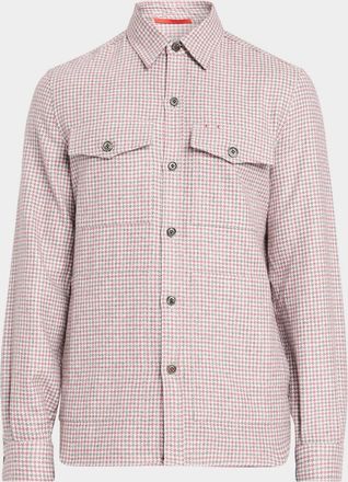 Isaia Men & apos;s Wool Check Overshirt