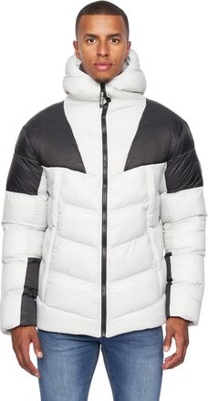 Duck and Cover Mens Raymax Contrast Panel Padded Jacket (Putty/Black) - Off-White Nylon - Size X-Large