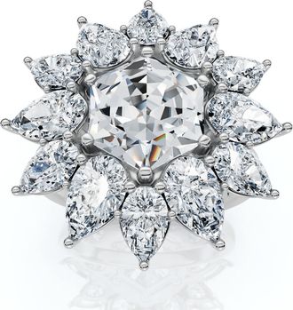 Pompeii3 Certified 5Ct Hexagon Diamond High Jewelry Ring 14k Gold or Platinum Lab Grown