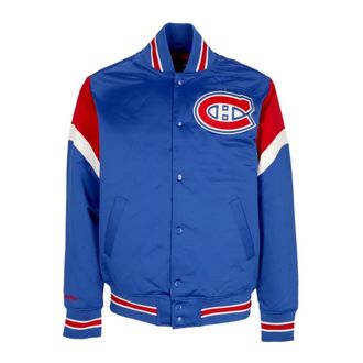 Mitchell & Ness NHL Heavyweight Bomber Jacket Quilted Interior - Heren - Bomber jackets - Blauw - S - Polyester - Jassen