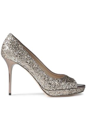 Jimmy Choo London Luna 100 Plateau-Pumps aus Webstoff mit Glitter-Finish - Metallic - EU 35