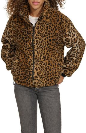 Levi's Zip Front Teddy Jacket in Leopard at Nordstrom Rack, Size X-Large