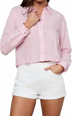 L'agence Cosette Shirt In Pink/ivory