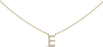 House of Brilliance 10K Gold Diamond Accent A-Z Block Initial Pendant Necklace