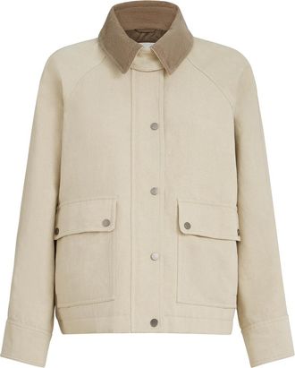 Brunello Cucinelli Canvas outerwear jacket in Beige at Nordstrom, Size 44 It