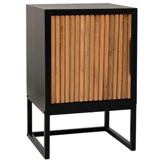 Wanderlust Deco Mesita 1 puerta madera y metal 40x35x61h cm