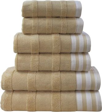 Kathy Ireland 6pc Stripe Jacquard Kyoto Towel Set