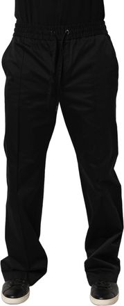 Dolce & Gabbana Black Drawstring Cotton Jogger Men Sweatpants Pants