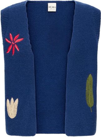 Ichi Chaleco de punto - Jackets - Mujer - Azul - S