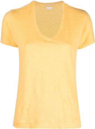 Massimo Alba Flores short-sleeve linen T-shirt - women - Linen/Flax - S - Yellow