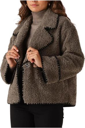 Object Bruine Gerecyclede Polyester Jas voor Vrouwen - Dames - Winterjassen - Grijs - XL - Polyester - Jassen