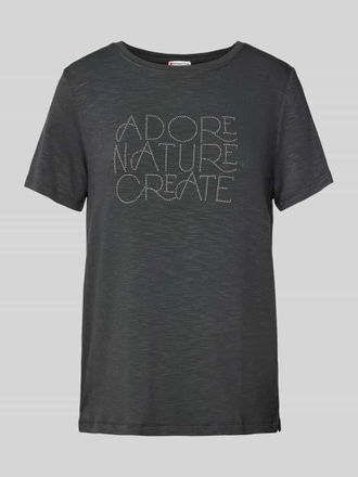 Street One T-Shirt mit Ziersteinbesatz in Anthrazit, Gr&ouml;&szlig;e 34